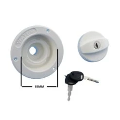 CARAVAN LOCKABLE WATER FILLER WITH CAP WITH KEYS WHITE 25MM HOSE 800-00900 COAST -Adventure Parts Shop 112590919056 1
