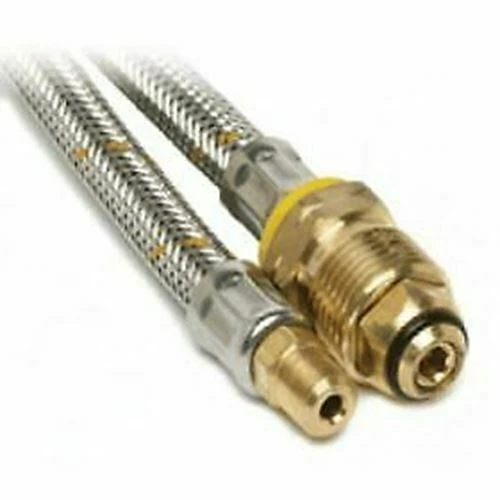LPG BRAIDED GAS HOSE PIGTAIL CARAVAN POL - 1/4 INV FLARE 600MM - 51-FP14I600 2 LPG BRAIDED GAS HOSE PIGTAIL CARAVAN POL - 1/4 INV FLARE 600MM - 51-FP14I600 - Image 2