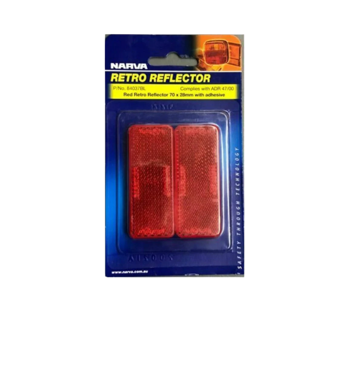 NARVA 84037BL RED REFLECTOR STICK ON TWIN PACK PAIR ADHESIVE 84037 RETRO 1 NARVA 84037BL RED REFLECTOR STICK ON TWIN PACK PAIR ADHESIVE 84037 RETRO