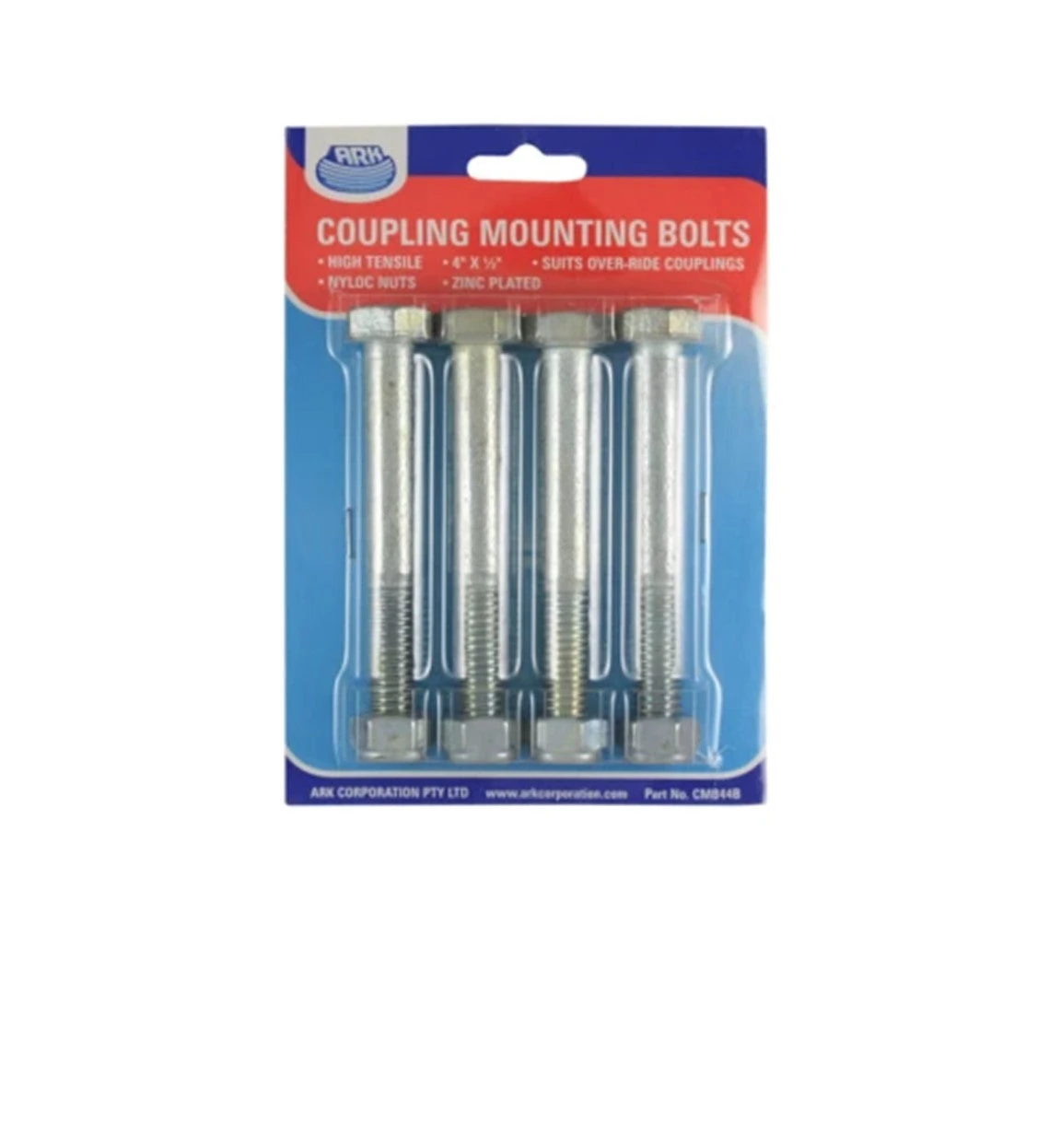 ARK COUPLING MOUNTING BOLT 4" X 1/2" TRAILER BOAT CARAVAN CMB44B 1 ARK COUPLING MOUNTING BOLT 4" X 1/2" TRAILER BOAT CARAVAN CMB44B