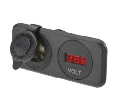 HEAVY-DUTY ACCESSORY SOCKET AND 12/24V DC LED VOLT METER NARVA