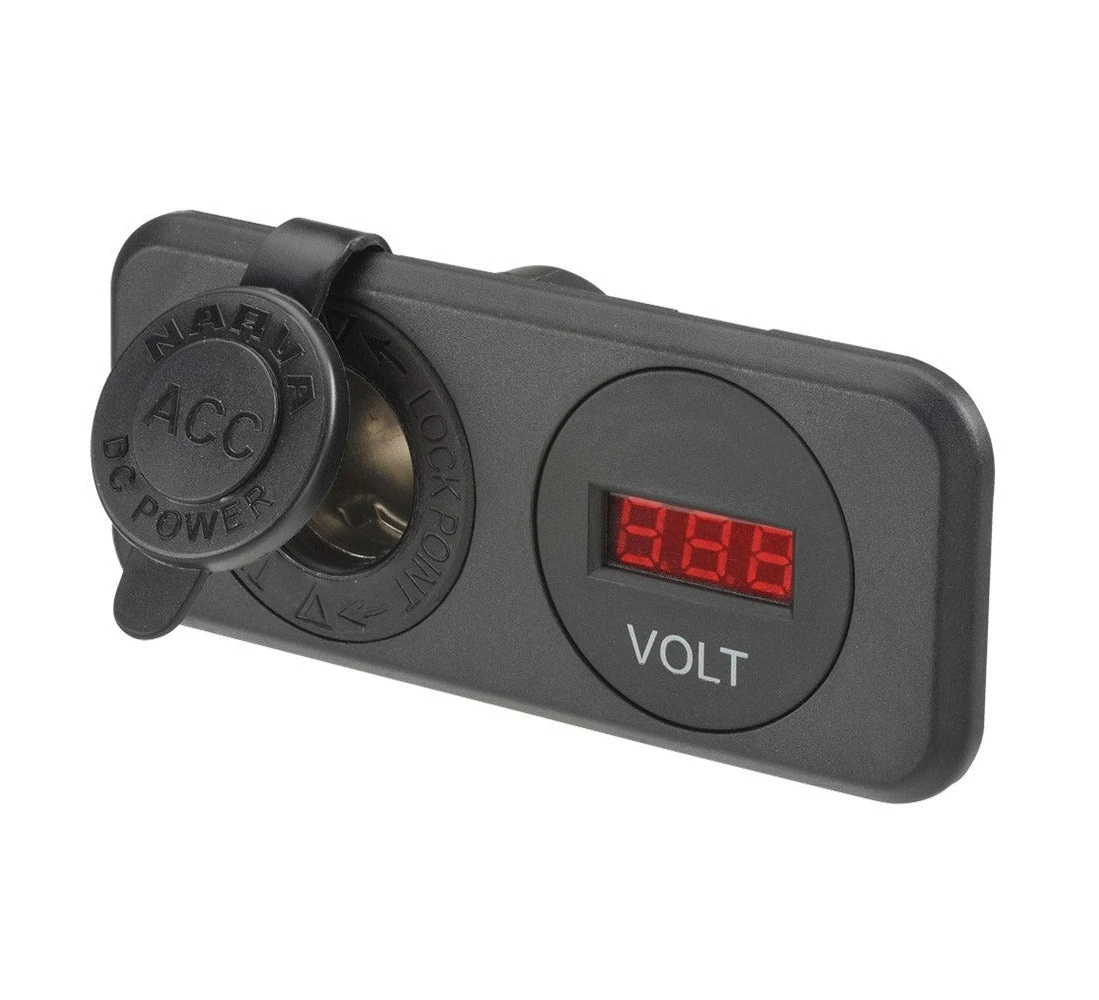 HEAVY-DUTY ACCESSORY SOCKET AND 12/24V DC LED VOLT METER NARVA 1 HEAVY-DUTY ACCESSORY SOCKET AND 12/24V DC LED VOLT METER NARVA