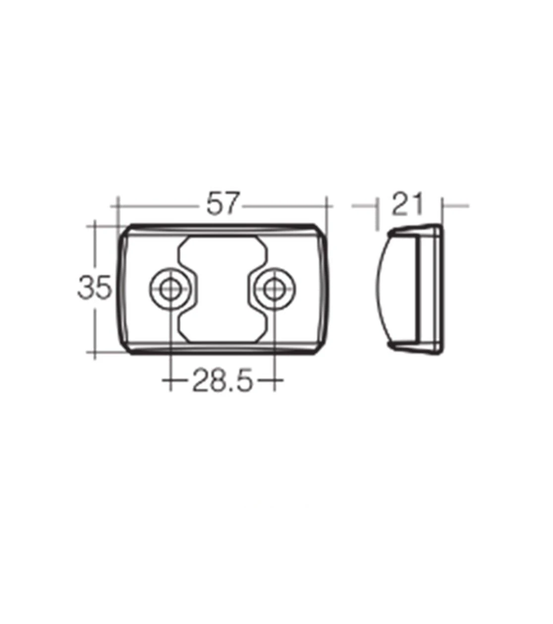 NARVA 10–33 VOLT MODEL 14 L.E.D SIDE MARKER LAMP (RED/AMBER) 91402BL 2 NARVA 10–33 VOLT MODEL 14 L.E.D SIDE MARKER LAMP (RED/AMBER) 91402BL - Image 2